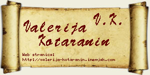 Valerija Kotaranin vizit kartica